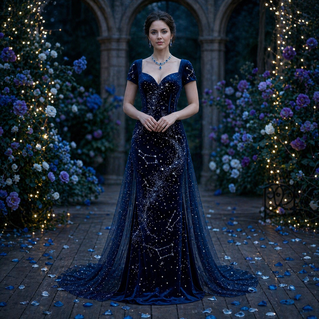Vestido inspirado en la noche estrellada
